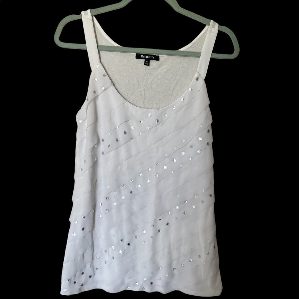 Relativity white layered tank